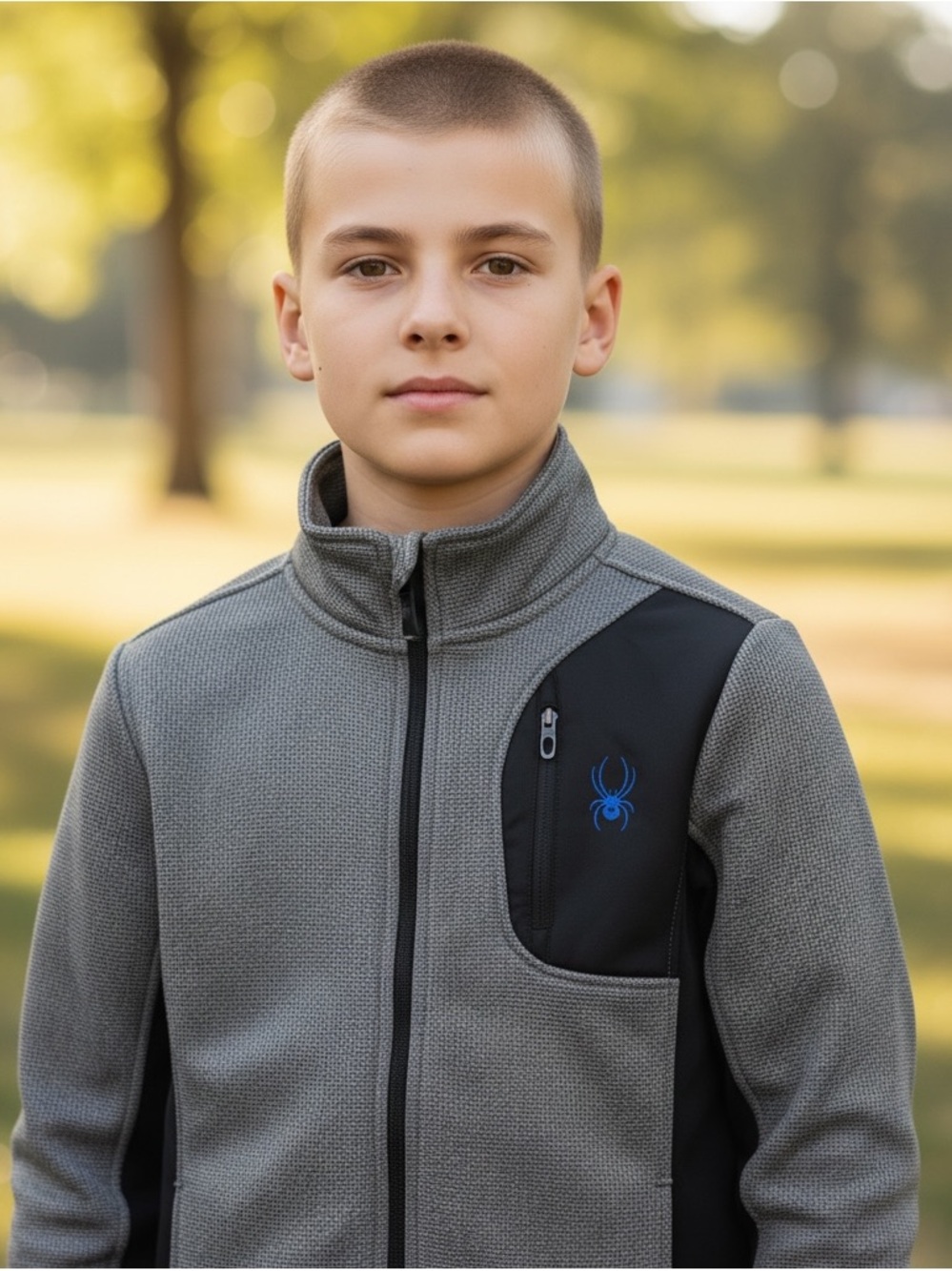 SPYDER Kid’s Medium (8-10) Gray Full Zip Sweatshirt Jacket